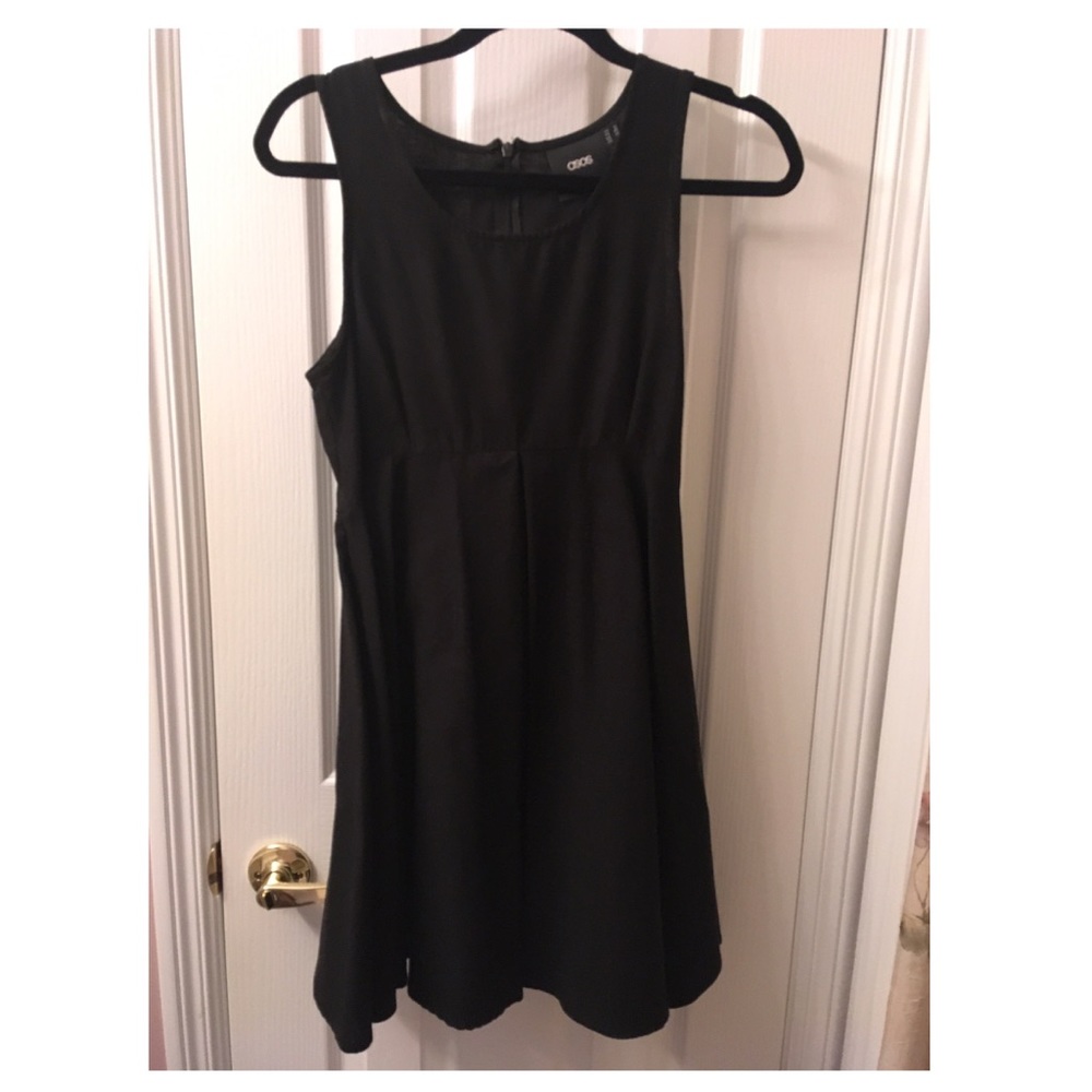 Black Linen A-Line Dress from ASOS